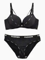 ست شورت و سوتین اسفنجی بدون فنر fashion رنگ مشکی